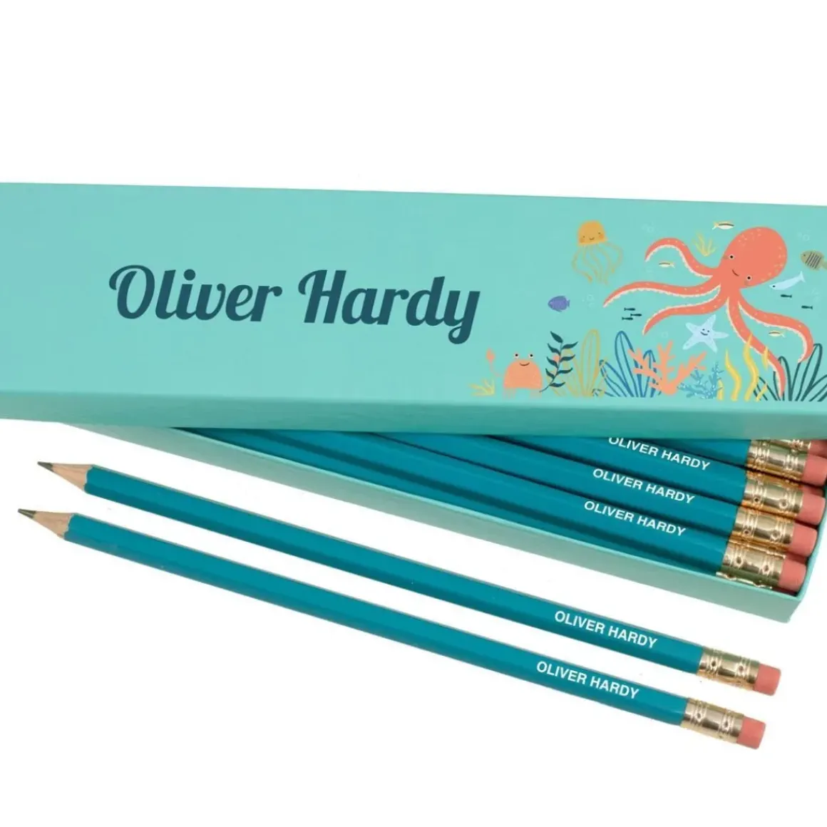 Box of 12 Named HB Pencils - Ocean Life