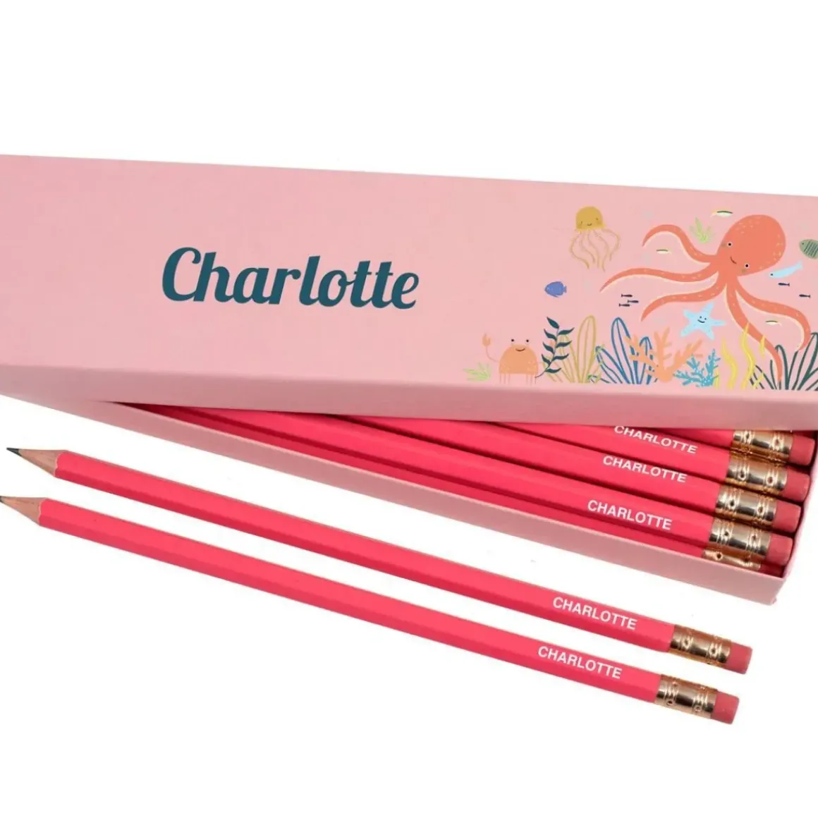 Box of 12 Named HB Pencils - Ocean Life