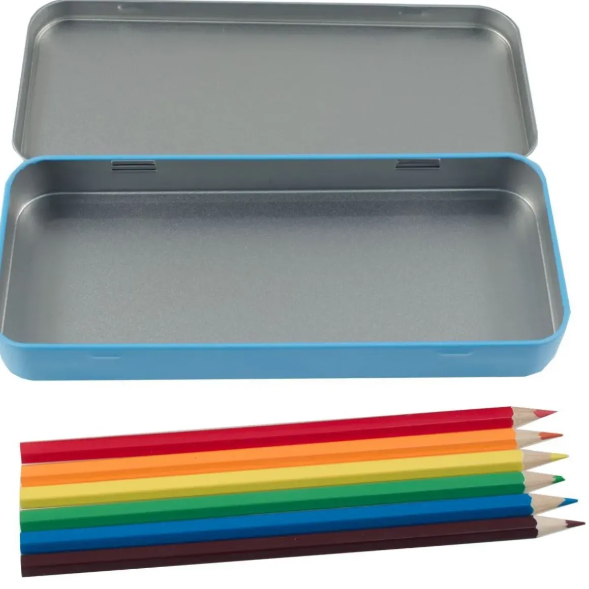 Named Pencil Tin - Blue Geo