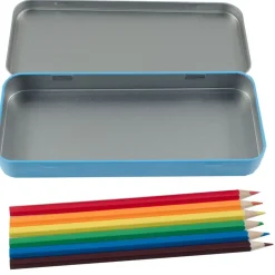 Named Pencil Tin - Blue Stripes